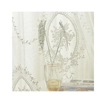 Европейският Бял дантелен огледален цвете божур Тъкани за завеси за хол, трапезария, спални, завеси от бял тюл
