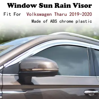 ABS Хромиран пластмасов Прозорец козирка Вентилационни въздушни Защита от Слънце и дъжд автоаксесоари за Volkswagen Tharu 2019-2020
