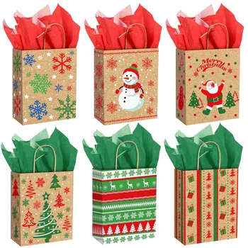 Чанти за коледни предложения Коледни торбички за подаръци Чанти за коледни аксесоари Обемни малки подаръци пакети Пакети в опаковка на подаръка