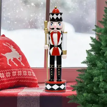 Коледен Крал Лешникотрошачката Ръчно рисувани Лешникотрошачката Дървени Орнаменти Полк 12 см Височина на Фигурки Щелкунчика Празничен Декор Щелкунчика
