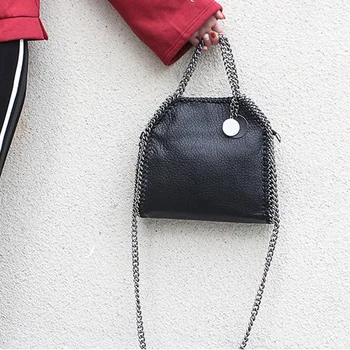 Луксозна висококачествена дамска чанта, Модерна чанта на верига, Женствена чанта през рамо 2023, Нова черна чанта от мека кожа, ръчна чанта-тоут