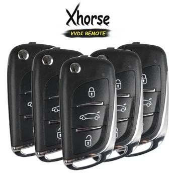 KEYECU 5x (Английска версия) Xhorse DS Style Серия X002 3-Бутон Универсално дистанционно Ключ за инструмент VVDI Key, серия X002