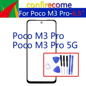 Замяна за POCO M3 Pro 5G Сензорен екран Преден стъклен панел на LCD-външна леща