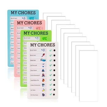 Портативна пластмасова дъска за бележки от 4 части с 10 сменяеми картон-карта, подходяща за детски дом