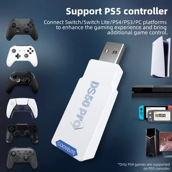 Контролер Безжичен адаптер с изключително ниска латентност USB Converter е Съвместим с контролера PS5 PS4 PS3 Switch Lite, геймпадом DS50 Pro.