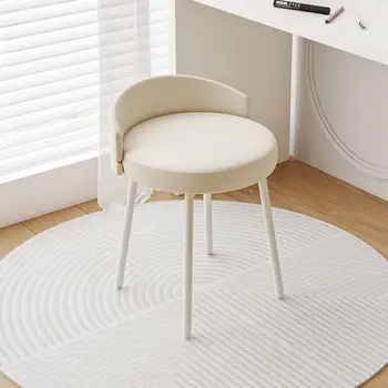 Нов стол за грим FINE LIFE, модерен столче за обличане, домакински козметичен стол в кремовом стил, Подмрежа, столче за нокти в стил Red Ins