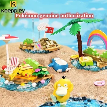 Нови строителни блокове Keeppley поредицата Pokémon, Празнична парти, строителни блокове Psyduck, играчки, Забавни подаръци за празниците, Pikachu