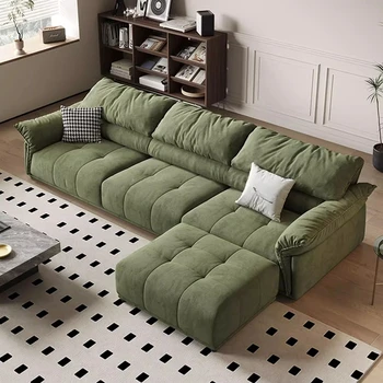 Прости дървени възглавници, стол-диван, Европейският Дизайнерски Плюшено Секционни диван, Табуретки, Италиански Салон за четене Meuble Furniture