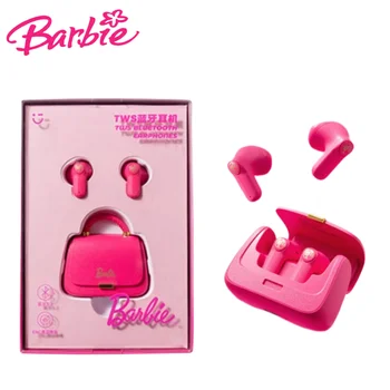 Kawai Мини-Барби Bluetooth слушалка Аниме Сладък карикатура Розово защитен калъф за слушалки Супер батерия Дълготраен подарък