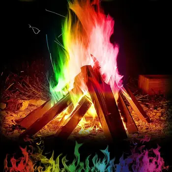Магически огън, Цветни огнен прах, Мистичен огън, магически трикове, цветно пламък, играчка за огъня, в пиротехника, Играчки за огъня, инструменти за огъня