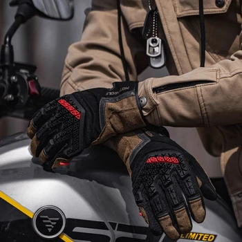 MotoWolf Есенно-Зимни Мотоциклетни Ръкавици Със Защита От падане, Дишащи Ръкавици, изработени От Въглеродни Влакна, за Мъже Мотоциклистские Ръкавици За Пътуване