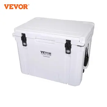 Преносим охладител с изолация VEVOR 65 кв. побира 65 кутии за съхранение на лед, твърд охладител със здрава дръжка за съхранение на лед, обяд-бокс за лед