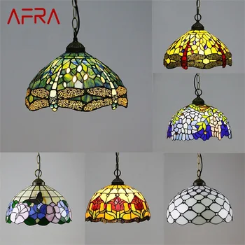Окачен лампа AFRA Тифани, модерни led творчески осветителни тела, декоративни растения за дома, хол, трапезария
