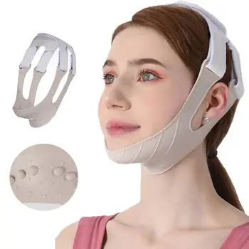 Силиконов бандаж за отслабване на лицето, женски колан за стягане на брадичката и бузите, V-образен шейпър на лицето, каишка за лице против бръчки, Козметични средства за грижа за кожата