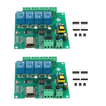 2X ESP8266 Безжичен WIFI 4-Канален Модул ESP-12F, Wifi Такса за разработка За Arduino AC/DC 5v/8-80 В Източник на захранване