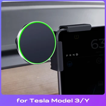 Сгъваема Кола За Телефон 15 W Магнитно Безжично Зарядно Magsafe Macsafe за Tesla Model 3 Y X S BYD Atto 3 Аксесоари