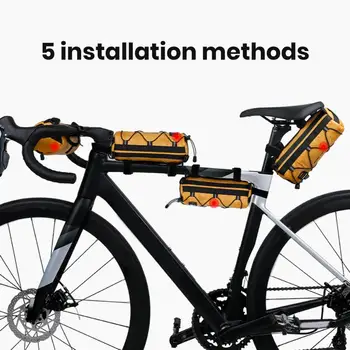 Размерът на велосипедна чанта водоустойчива капацитет, велосипедна чанта за лесно инсталиране на велосипедную дограма, тръбна конструкция с цип за максимална