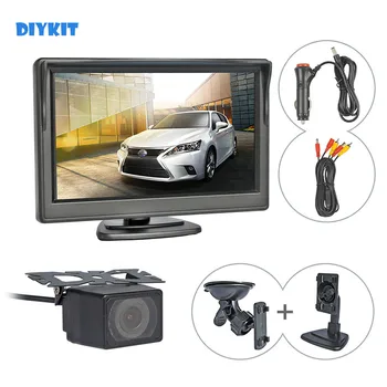 DIYKIT 5-инчов TFT LCD HD Авто Монитор IR за Нощно Виждане за Обратно виждане Led Автомобилна Камера Парковочная Система Запалката
