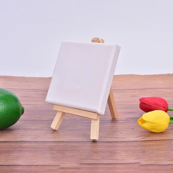 Мини-модел, Нанизани платна на дървени рамки 10 см Х 10 см за детска дъска за рисуване Маслени бои на Дърво + памук Художествена живопис