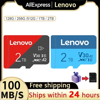 Lenovo Micro SD TF Карта 2 TB 1 TB Class10 Смарт Карта 128/256/512 gb A1 U3 Карта памет 100 mb/s. Флаш карта V30 за Nintendo Switch
