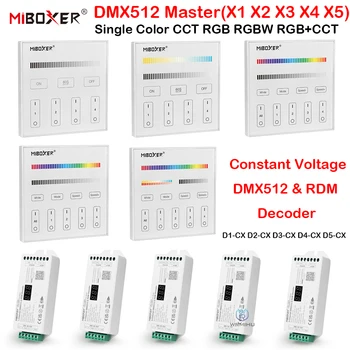 Стенен Прекъсвач MiBoxer DMX512 Master 86 със Сензорен Панел за Дистанционно Управление на Постоянно Напрежение DMX512 и RDM-Вградения DC12 ~ 24V PWM 2.4 G RF Control