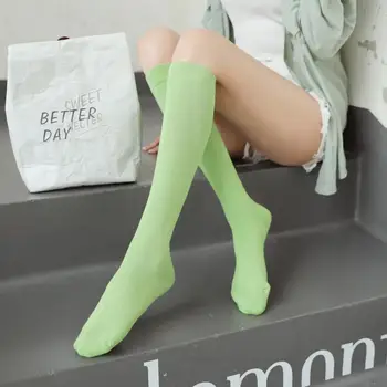 Абсорбиращи потта, 1 Чифт Нежни Чорапи С Висока Тръба За Момичета, Мека Текстура на Женските Чорапи, Удобни за почивка