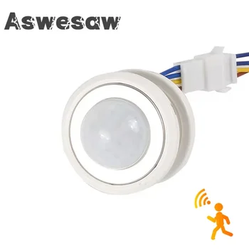 Aswesaw Прекъсвач Светлина PIR Сензор Детектор Smart Switch LED 110V 220V Инфрачервен PIR Датчик за Движение Ключ за Автоматично Включване Изключване Високо качество