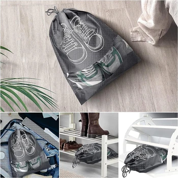 5 бр. текстилни чанти за обувки с прозрачни прозорци и непромокаеми торби за обувки дантела прозорци, пылезащитная чанта-органайзер