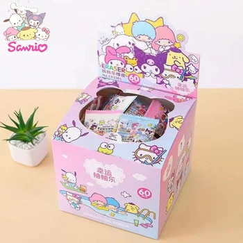 Нов Sanrio 30/60шт Гумичка Kawaii Hello Kitty Kuromi Cinnamoroll Насосный Гумичка Студентски Канцеларски материали, Детски Играчки, Подаръци