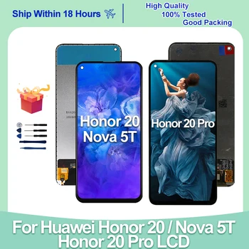 За Huawei Honor 20 LCD дисплей Honor 20 PRO Дисплей Със Сензорен Екран Дигитайзер В Събирането На HUAWEI NOVA 5T Дисплей YAL-L21 YAL-AL00 YAL-L61
