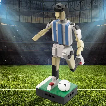 MOC Играч на футболния отбор на Аржентина, Междузвездни тухли, Забавни хобита, Играчът, Шампион, модел, градивен елемент, е Детска играчка, подарък за рожден Ден