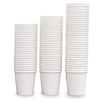 Еднократни картонени чаши за топли и студени напитки (опаковка от 100, 12 унции) - Мека и Здрава Кофейно-чаена чаша Отличен За офис партита