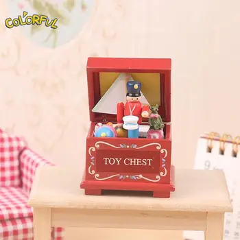1 комплект 1:12 Куклена къща, миниатюрна кутия за играчки, Коледна Лешникотрошачката, Модел, детски играчки за ролеви игри, аксесоари за кукла къща
