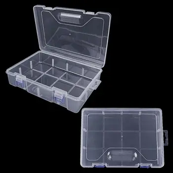 Квадратна Прозрачна кутия за съхранение, 4 Размери Пластмасов контейнер за бижута и мъниста Прозрачен Органайзер за малки неща Опаковъчни кутии