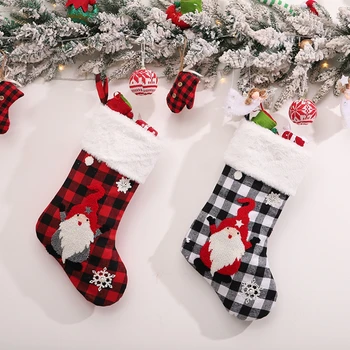 Коледни Чорапи от плат Санта Лосове, Подарък Чорапи за децата, Коледна украса за камината, коледни Елхи.