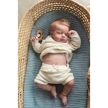 50 см Loulou Newborn Baby Doll Reborn Sleeping Пълно Виниловое Тялото Реалистична 3D Кожа с Видими Венами Високо Качество, Ръчно изработени