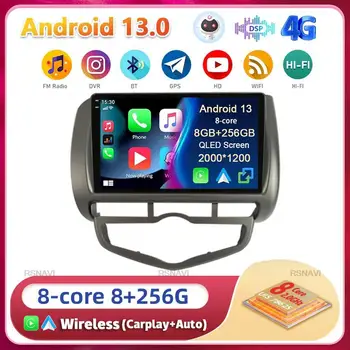 Android 13 Carplay Auto WIFI + 4G За HONDA JAZZ City 2002-2007 Авто Радио Мултимедиен Плейър GPS Стерео 2din Главното Устройство DSP