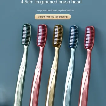 Дълга четка за зъби 6 цвята, луксозни йонофореза леки четки за зъби с мек косъм, четка за зъби за възрастни, дамски
