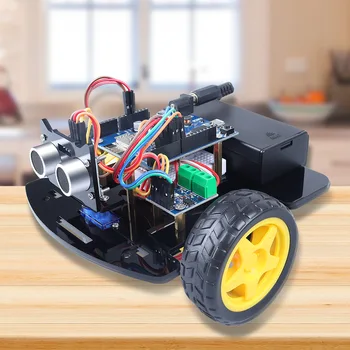 Комплект интелигентен автомобил робот Arduino за проследяване и заобикаляне на препятствия Безжично дистанционно управление ESP8266 D1 WIFI Car