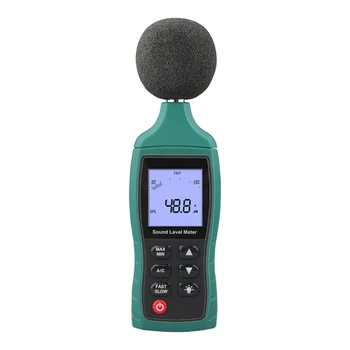 Цифров измерител на нивото на звука 30-130 db, тестер за честотата на шум, измерване на шум