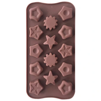 Различни форми на силиконовата форма за шоколад във формата на звездички, инструмент за украса на тортата, под формата на лед, желе, пудинг, сладки, торта, форма за бисквити E445