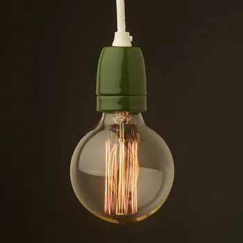 Ретро керамични Порталампарас, чаша led крушка E27, цокъл на лампата Poecelian, Държач за подвесного лампа