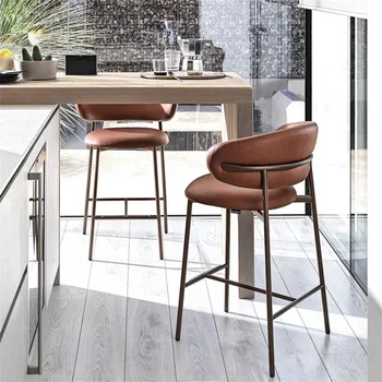 Копие бар стол за сядане за ресторант, Дървена тоалетка, Модерен скандинавски висока летва, луксозен дизайнерски бар стол, Nordic Taburete Alto Furniture HDH
