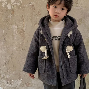 Палто за момчета, памучен ветровка, новост 2024 година, топло плюс утепленная демисезонная висококачествени детски дрехи