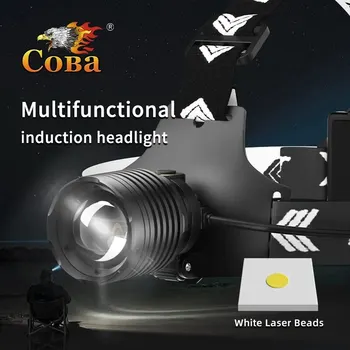 COBA Super Bright LED Мощен Нов Налобный лампа със сензор, Водоустойчив светлината на Прожекторите, Акумулаторни Фенери за риболов и къмпинг, Осветяване