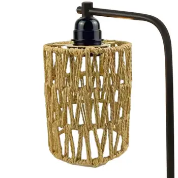 Сплетен лампион от ръчно изработени от хартия с въже в стил бохо, покриване на полилеи за ресторанта, висящ лампа, лампа от ратан